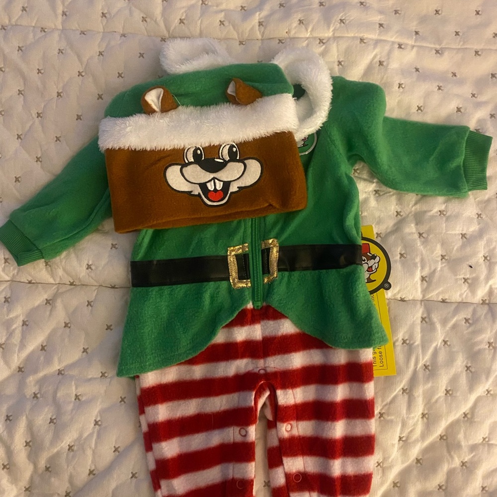 Kids Green and Red Elf Costume with Belt